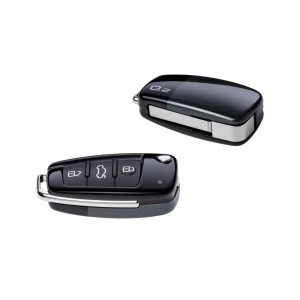 Osłona na kluczyk czarna brylantowa/szara z efektem perłowym