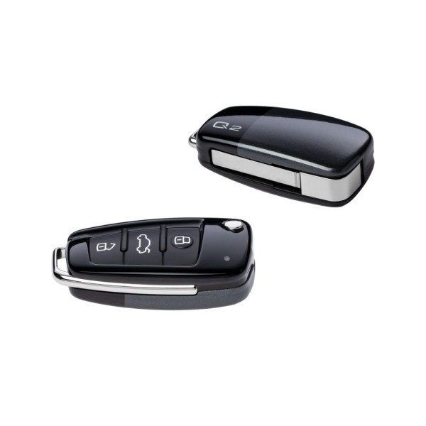 Osłona na kluczyk czarna brylantowa/szara z efektem perłowym