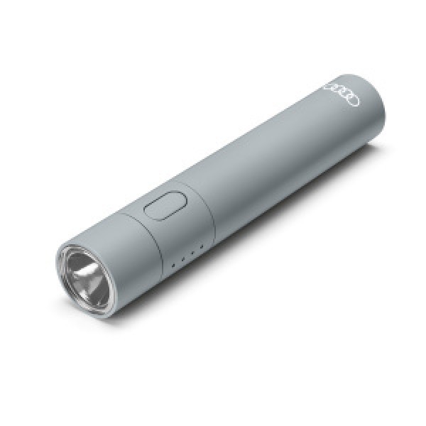 Latarka LED z power bankiem, szara