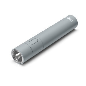 Latarka LED z power bankiem, szara